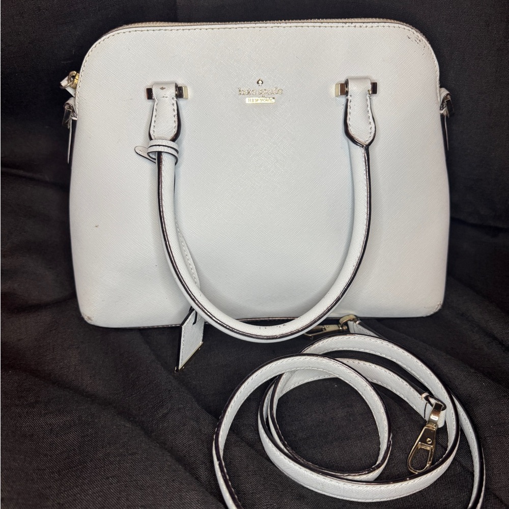 Kate Spade Light Blue Satchel w/ Crossbody Strap - Picture 3 of 12